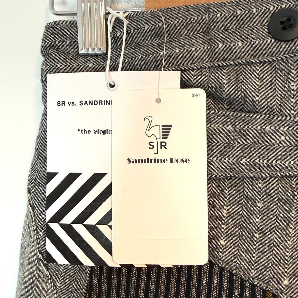 Free People x Sandrine Rose Herringbone Worker Patchwork Pants Tokyo Size 26 New - Picture 15 of 16